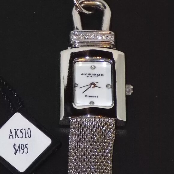 New $1335 Tags Akribos XXIV Women's 3 Watches Box Set Diamonds AK510 AK528 AK514 - Picture 3 of 12